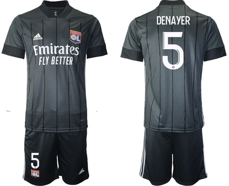 Men 2020-2021 club Olympique Lyonnais away #5 black Soccer Jerseys